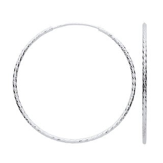 Silver 50mm Hoop Earrings
