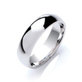 Silver 5mm Court Shape Plain Band