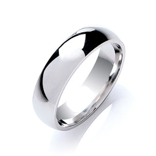 Silver 5mm Court Shape Plain Band J