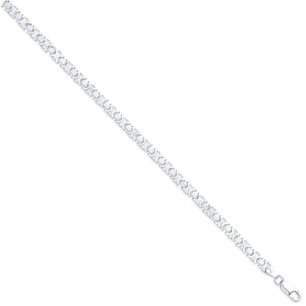 Silver 5mm Flat Byzantine Chain 07