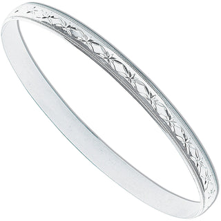 Silver 6mm D/c D-shaped Slave Bangle