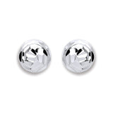 Silver 6mm Disco Half Ball Earrings