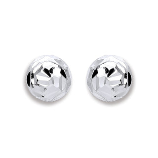 Silver 6mm Disco Half Ball Earrings
