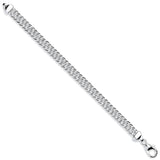 Silver 7.5mm Double Tight Link Curb Bracelet