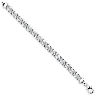 Silver 7.5mm Double Tight Link Curb Bracelet