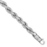 Silver 7mm CZ Set Rope Chain