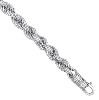 Silver 7mm CZ Set Rope Chain
