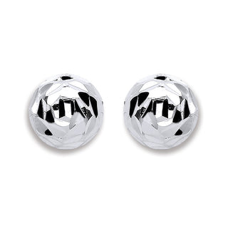 Silver 8mm Disco Half Ball Earrings