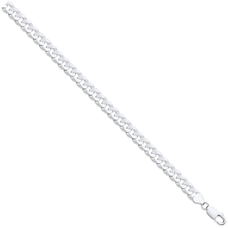 Silver 8mm Economy Flat Curb Chain