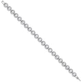 Silver 8mm Rubover Round CZ Halo Style Tennis Bracelet