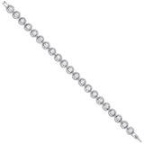 Silver 8mm Rubover Round CZ Halo Style Tennis Bracelet