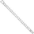 Silver 8mm Square Curb Ribbed Edge Link Gents Bracelet