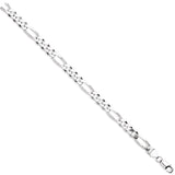 Silver 9mm Figaro Chains/gents Bracelet