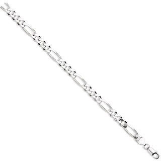 Silver 9mm Figaro Chains/gents Bracelet