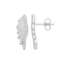 Silver Angel Wing CZ Studs