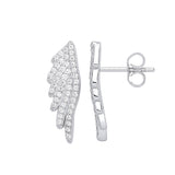 Silver Angel Wing CZ Studs