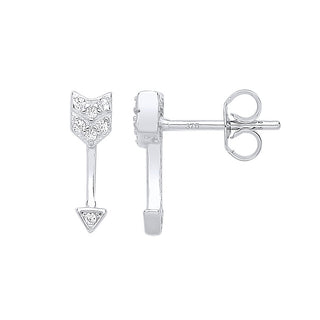 Silver Arrow CZ Studs