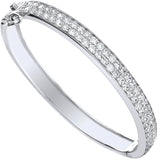 Silver Baby 2 Row CZ Bangle