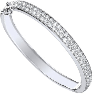 Silver Baby 2 Row CZ Bangle
