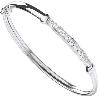 Silver Baby CZ Bangle 4g