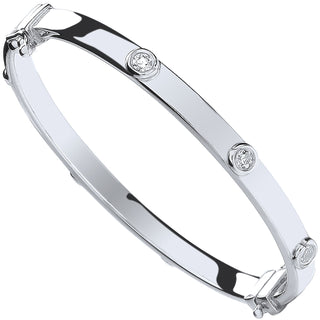 Silver Baby CZ Bangle 8g