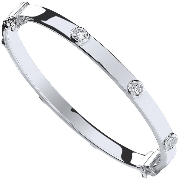 Silver Baby CZ Bangle 8g