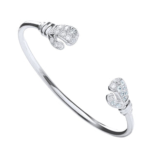 Silver Baby CZ Boxing Glove Bangle