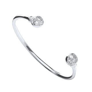 Silver Baby CZ Torque Bangle