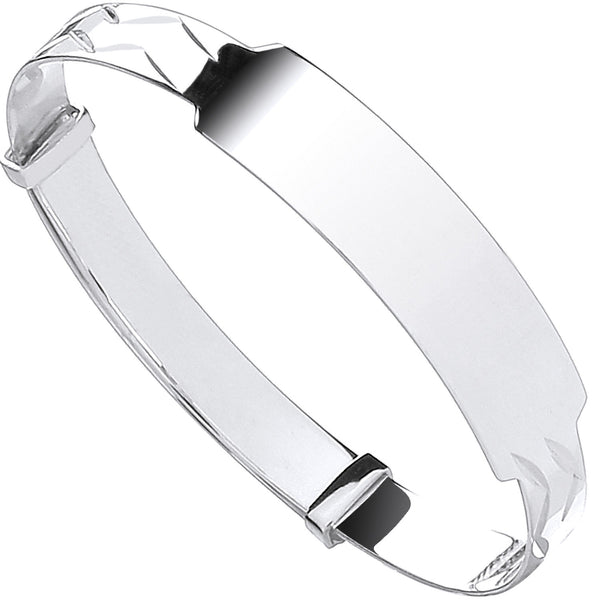 Silver Baby Expandable Id Bangle 4.8g