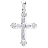 Silver Baguette CZ Cross