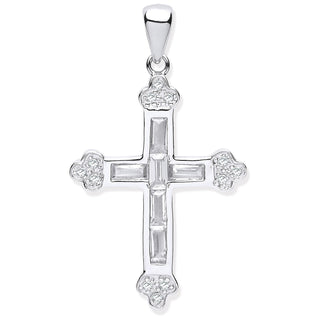 Silver Baguette CZ Cross