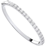 Silver Baguette CZ Ladies Bangle