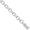Silver Baguette & Round 226 CZ Ladies Bracelet