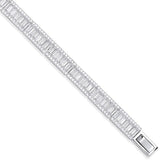 Silver Baguette & Round CZ Ladies Bracelet