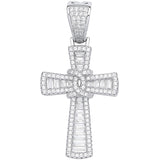 Silver Baguettes & Round CZ Cross