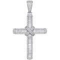 Silver Baguettes & Round CZ Large Cross 10.3g