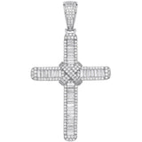 Silver Baguettes & Round CZ Large Cross 10.3g