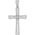 Silver Baguettes & Round CZ Large Cross 11.5g