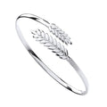 Silver Barley Leaf Ladies Bangle