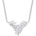 Silver Barley Leaf Necklace 16