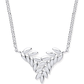 Silver Barley Leaf Necklace 16