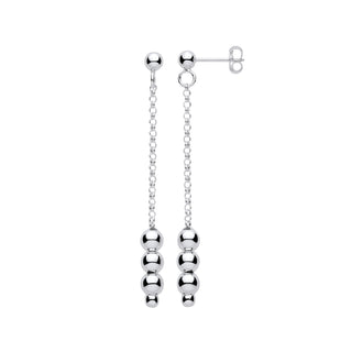 Silver Beads Drop Earrings