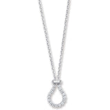 Silver Belcher With Pear CZ Link Chain