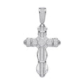 Silver Big Fancy CZ Cross