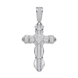 Silver Big Fancy CZ Cross