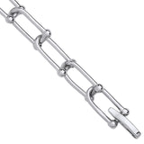 Silver Bike Lock Link Ladies Bracelet
