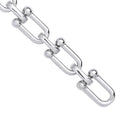 Silver Bike Lock Link With CZ Ladies Bracelet