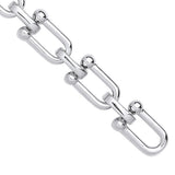 Silver Bike Lock Link With CZ Ladies Bracelet