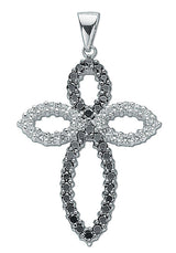 Silver Black & White Fancy CZ Cross 5.6g