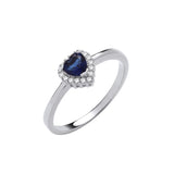 Silver Blue CZ Heart Ring 2.6g (£30)